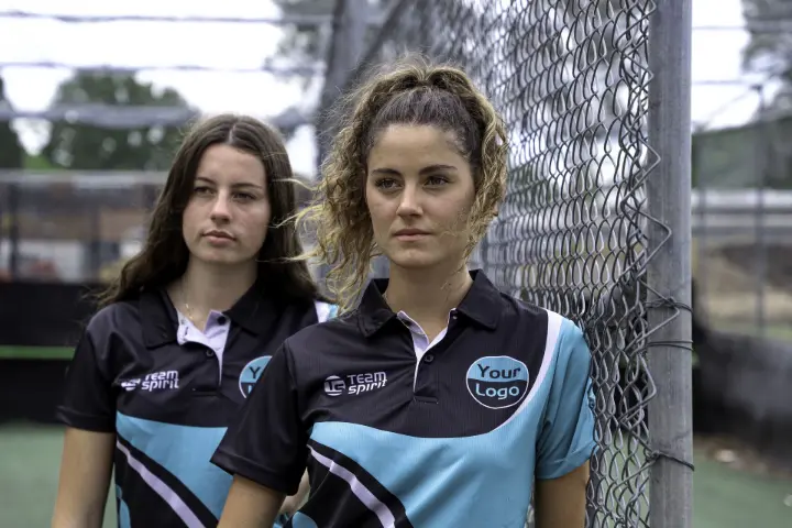 Cricket players in custom cricket uniforms